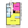ウィステリアカイア 1LDKの間取り