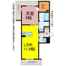 フロレゾン桜良 1LDKの間取り