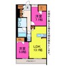 エクラシエ四ツ谷 2LDKの間取り