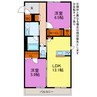 エクラシエ四ツ谷 2LDKの間取り