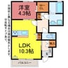 プランドール今宮 1LDKの間取り