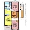 ニューキャッスル八幡Ⅱ 2LDKの間取り