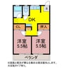 ソルテ川田 2DKの間取り