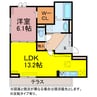 ペルレK 1LDKの間取り