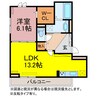 ペルレK 1LDKの間取り