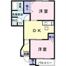 ローマアリエスＥ 2DKの間取り
