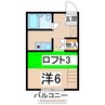 ブルーコスモ西坂田 1Rの間取り