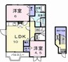 ローマアリエスＣ 2LDKの間取り