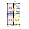 ハーモニーヒルズ 2DKの間取り