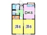 やさかハイツＢ 2DKの間取り