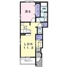 カーサチェーロブルⅠ 1LDKの間取り