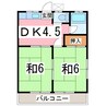 ハイツ山田Ｄ 2DKの間取り