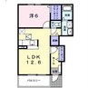 カルムプロムナードⅡ 1LDKの間取り