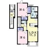 ビューテラス(君津市) 2LDKの間取り