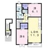 アーヴァンベールＢ 2LDKの間取り