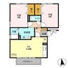 ラッキーベル 2DKの間取り