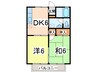 スターハイツＡ 2DKの間取り