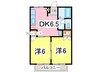 グリーンヒルＢ 2DKの間取り