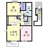 キャトルセゾンＢ 2LDKの間取り
