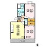 フォレストヒルズＢ 2LDKの間取り