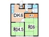 北島ハイツ 2DKの間取り