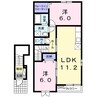 エレガントセレーノⅡ 2LDKの間取り