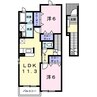 エアリーランドＡ 2LDKの間取り