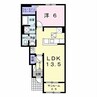 ヴィラエーデルワイス 1LDKの間取り