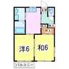 ロイヤルガーデンⅢ 2DKの間取り
