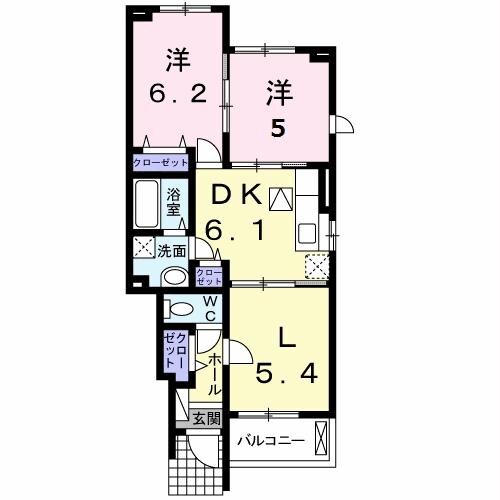 間取り図 スプリングコート羽鳥野B
