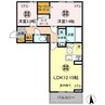 ラヴィエベールⅠ 2LDKの間取り