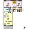 ラヴィエベールⅠ 2LDKの間取り