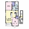 ローマアリエスK 2LDKの間取り