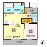 パストラルコートC 1LDKの間取り