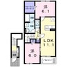 MIYABIミヤビ 2LDKの間取り