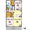 D-room朝日 2LDKの間取り