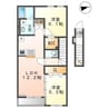 アムール(高柳) 2LDKの間取り