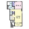 ヒカルサ市原姉ヶ崎ノース 1LDKの間取り