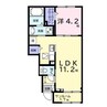ヒカルサ市原姉ヶ崎サウス 1LDKの間取り