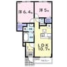 ミズキⅨ 2LDKの間取り