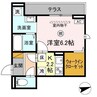 (仮称)D-ROOM文京 1Kの間取り