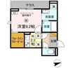 (仮称)D-ROOM文京 1Kの間取り