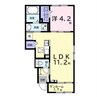 ヒカルサ市原姉ヶ崎ウエスト 1LDKの間取り