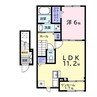 ヒカルサ市原姉ケ崎ウエスト 1LDKの間取り