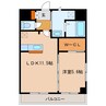 Espoir中央 1LDKの間取り