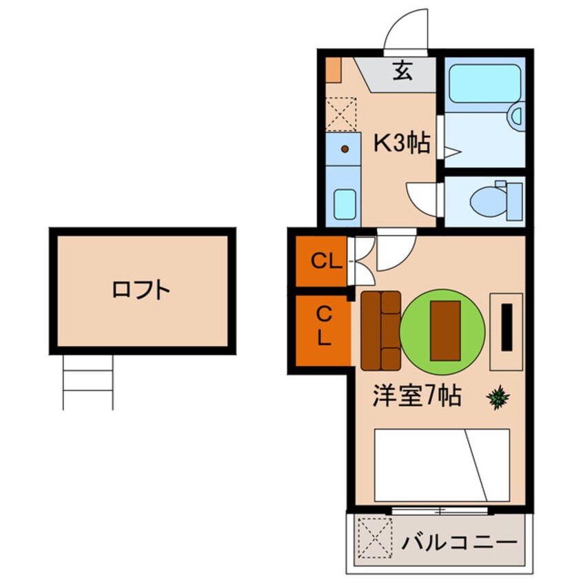 間取図 東海道本線/浜松駅 徒歩22分 2階 築35年