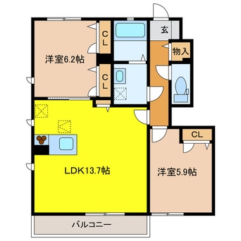 間取図 リヴェール富塚Ｂ