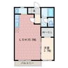 ドミール深谷 1LDKの間取り