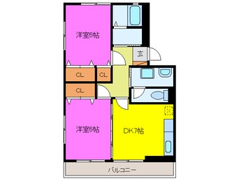 間取図 ヴィラ中津川