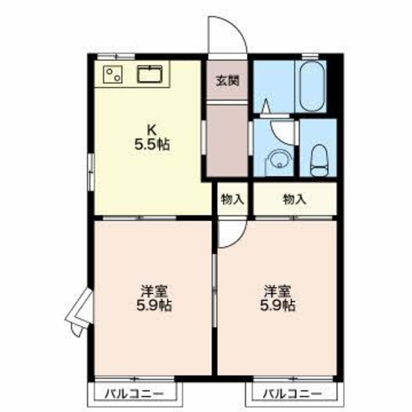 間取図 東海道本線/舞阪駅 徒歩8分 2階 築30年